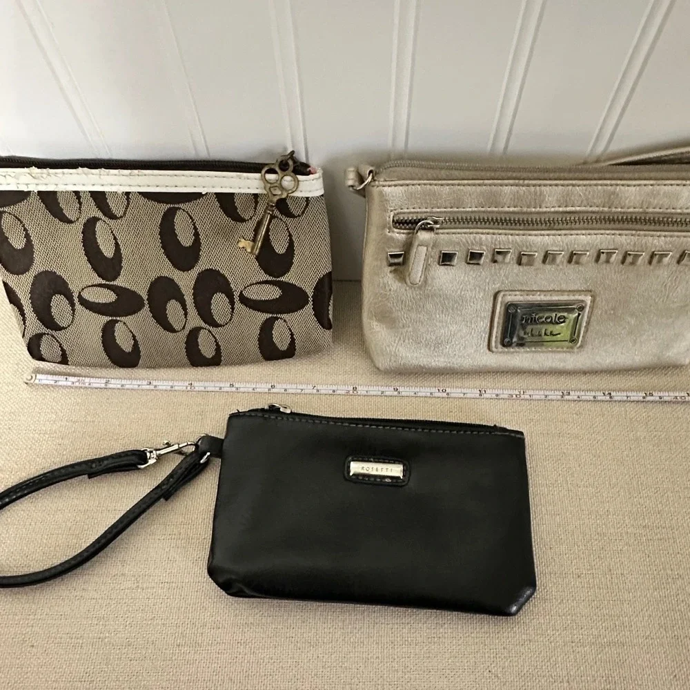 Nicole Miller Rosetti Wristlet Pouch Bundle Womens Multicolor Y2K Clutch Organiz